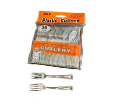 Mini Garfo Prata Luxo Descartável 10cm Pacote c/ 36 unidades