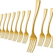 Mini garfos de plástico Hushee, 300 unidades, 9,8 cm, descartáveis, cor dourada