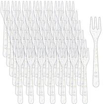 Mini garfos de plástico Skylety 500 unidades 9,5 x 1,5 cm, dourado transparente Mini garfos de plástico Skylety 500 unidades 9,5 x 1,5 cm, dourado transparente