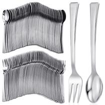 Mini garfos e colheres descartáveis de plástico para aperitivos de 11,5 cm (300) Mini garfos e colheres descartáveis de plástico para aperitivos de 11,5 cm (300)