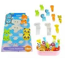 Mini garfos palitos infantis p/ lanche TEMA: ANIMAIS - 10Pçs