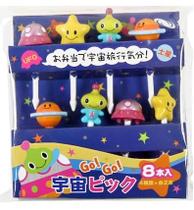 Mini garfos palitos infantis petiscos lanches Frutas Espaço - PromoGalax Mini garfos palitos infantis petiscos lanches Frutas Espaço - PromoGalax