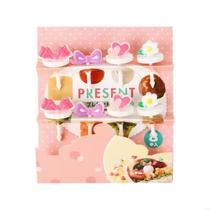 Mini garfos palitos infantis petiscos lanches Lancheiras CORAÇÃO 08pçs