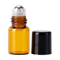 Mini Garrafa de bola de vidro vazia garrafa de óleo essencial perfume recipiente líquido recarregável ferramenta de viagem - amarelo