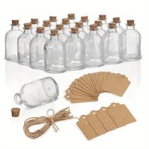 Mini garrafas de vidro com rolhas, garrafas de desejos com etiquetas e cordas personalizadas
