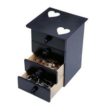 Mini Gaveteiro Com 4 Gavetas Coração Multiuso Preto
