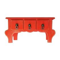 Mini Gaveteiro de Mesa 3 Gavetas -Vermelho - MDF - 01 Unidade - Rizzo