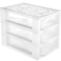 Mini Gaveteiro Para Organizar Transparente 3 Gavetas Maquiagens Jóias Escritório Ordene