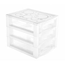Mini Gaveteiro Pequeno Para Organizar com 3 Gavetas Transparente Mini Gaveteiro Pequeno Para Organizar com 3 Gavetas Transparente