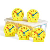 Mini Geared Clock hand2mind Telling Time para crianças (conjunto de 24)