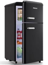 Mini geladeira DEMULLER Refrigerador de porta dupla de 3,5 pés cúbicos com freezer Mini geladeira DEMULLER Refrigerador de porta dupla de 3,5 pés cúbicos com freezer