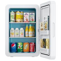 Mini geladeira Kikihuose 22L/30 latas, refrigerador e aquecedor branco