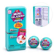 Mini Geladeira Mini Minis + 2 Cápsulas Surpresa Colecionável Mini Geladeira Mini Minis + 2 Cápsulas Surpresa Colecionável