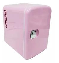 Mini Geladeira Portátil 4.5L Rosa Refrigera / Aquece Tomada 12/110/220 Volts