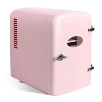 Mini geladeira Simple Deluxe 4L, 6 latas, aquecedor e refrigerador, rosa