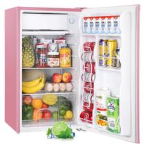Mini geladeira Upstreman 90,6 L com freezer de 3,2 pés cúbicos, rosa