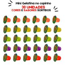 Mini Gelatina de Frutas 30 Unidades Copinho Sacolinha Supresa