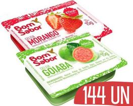 Mini Geleia Bom Sabor Morango/Goiaba Blister Sache Potinho 15g - 144und