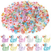Mini Glitter Ducks DULEFUN 100 unidades de resina colorida para decoração Mini Glitter Ducks DULEFUN 100 unidades de resina colorida para decoração