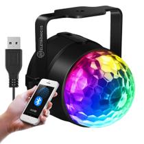 Mini Globo Jogo De Luz RGB Colorido Com Bluetooth e Caixinha de Som Iluminação P/ Festa USB LEY2165 - Lehmox