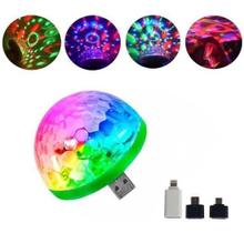 Mini Globo LED RGB p/ Celular Carro USB - Magic Ball 4W