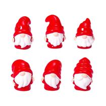 Mini Gnomos De Resina Para O Natal, Figuras De Natal 6/12 Peças, Decoração Fofa Vermelha DIY Para