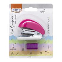 Mini Grampeador Brw Pink nº 26/6 Base 6,8mm até 20 Folhas