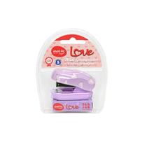 Mini Grampeador Molin do Brasil Love com Apoio Plástico, Estrutura Metálica, Base 6 cm e 1000 Mini Grampeador Molin do Brasil Love com Apoio Plástico, Estrutura Metálica, Base 6 cm e 1000