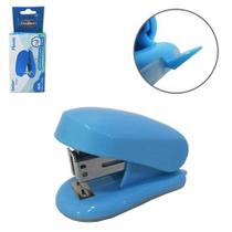 Mini Grampeador Mouse 26/6 Extrator De Grampo Azul Goller