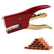 Mini grampeador SF ITEM vintage para 12 folhas, vermelho, com grampos Mini grampeador SF ITEM vintage para 12 folhas, vermelho, com grampos