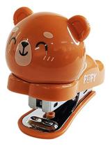 Mini Grampeador Ursinho Marrom C/ 480 Grampos Fofy