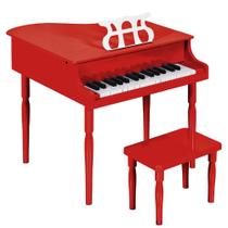 Mini Grand Piano Best Choice Products Kids Red com acessórios