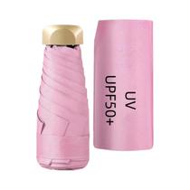 Mini Guarda-Chuva De Bolso Com Proteção UV, Pequeno, Dobrável, Para Sol E Chuva, Sombrinha De Vinil