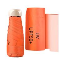 Mini Guarda-Chuva De Bolso Com Proteção UV, Vinil, Dobrável, Para Sol E Chuva, Cápsula De Sombra