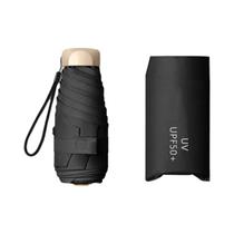 Mini Guarda-Chuva De Bolso Com Proteção UV Vinil Dobrável Pequeno Guarda-Chuva De Chuva Sombra 55%