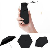 Mini guarda-chuva de chuva de bolso Wokex preto 48,5 cm de largura