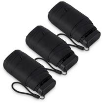 Mini guarda-chuva LEAGERA Compact impermeável para bolsa preta, pacote com 3