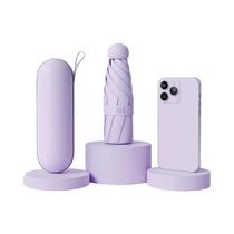 Mini Guarda-Chuva Portátil Com Proteção UV Para Dias Ensolarados E Chuvosos, 6 Varetas Reforçadas,