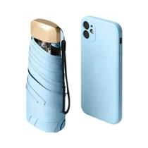 Mini guarda-sol ao ar livre proteção UV ultraleve dobrável guarda-chuva de cinco dobras guarda-sol