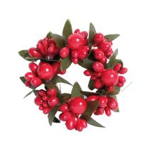 Mini Guirlanda Frutos Vermelhos e Folhas Verdes 6cm - 01 unidade - Cromus Natal - Rizzo