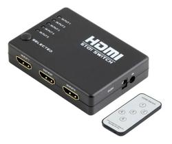 Mini hub Switch hdmi 5 Portas Full HD 1080p + Controle Remoto