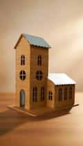 Mini Igreja MDF p/ Maquete Vila Medieval Decoração