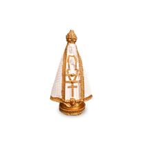 Mini Imagem Nossasenhora Aparecida Pérola Branca Gesso 15cm
