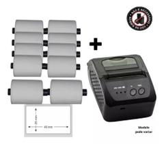 Mini Impressora Bluetooth + 10 Rolos Etiqueta Adesiva 40x25