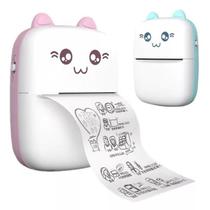 Mini impressora bluetooth lembretes gatinho azul Mini impressora bluetooth lembretes gatinho azul