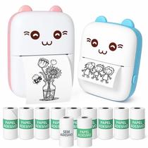 Mini Impressora Gatinho Portátil Térmica Bluetooth com 10 Rolos de Papel Adesivo e 1 Papel Comum Impressão Instantânea de Fotos, Textos e Etiquetas Mini Impressora Gatinho Portátil Térmica Bluetooth com 10 Rolos de Papel Adesivo e 1 Papel Comum Impressão Instantânea de Fotos, Textos e Etiquetas