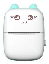 Mini Impressora Portátil Gato Azul Térmica Bluetooth