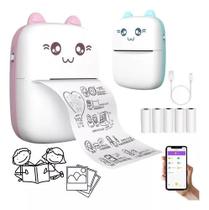 Mini Impressora Portátil Sem Fio Recarregável Térmica Gato