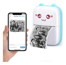 Mini impressora recarregável Bluetooth para celular DYJ-c9, cor azul celeste