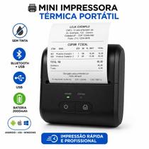 Mini Impressora Térmica 58mm Para Celular PC Ou Notebook